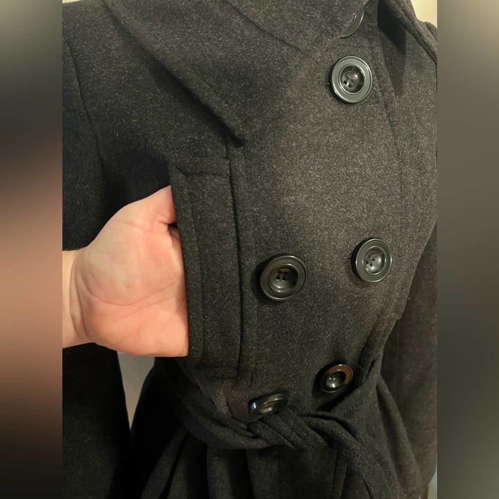 Zara Basic Dark Charcoal Grey Double Breasted Bel… - image 4